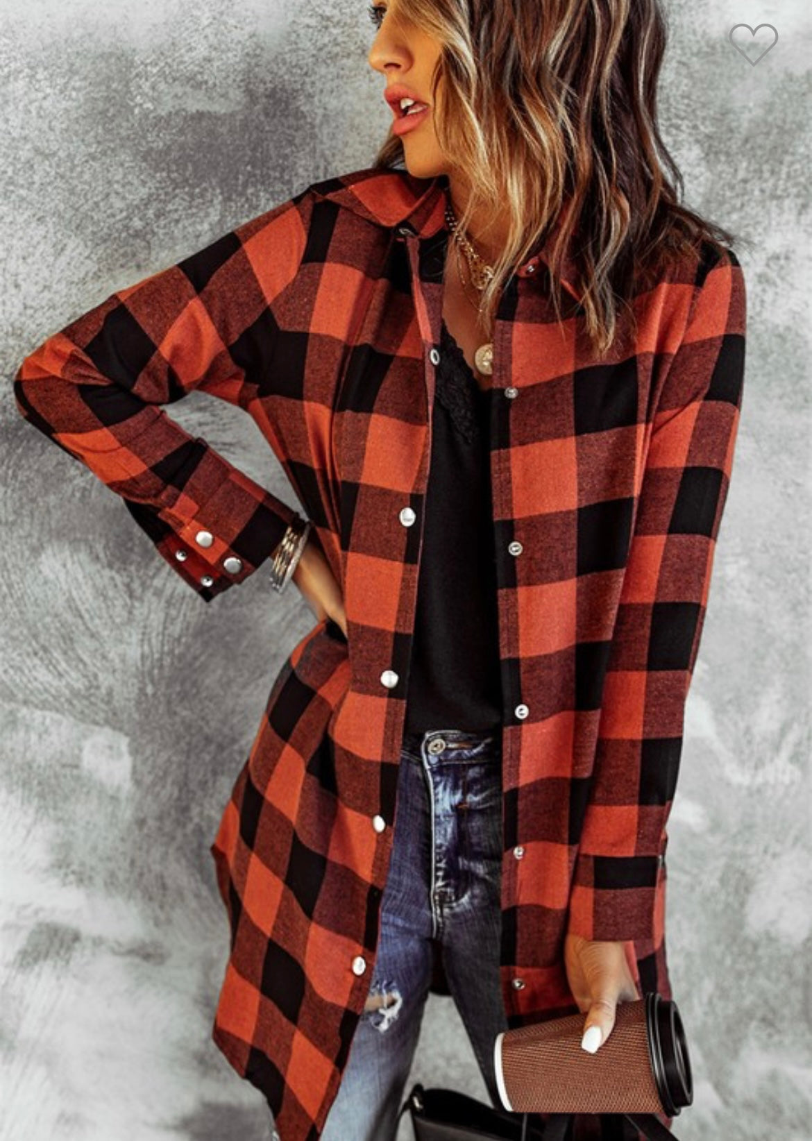 Feelings Free Plaid Long Sleeve