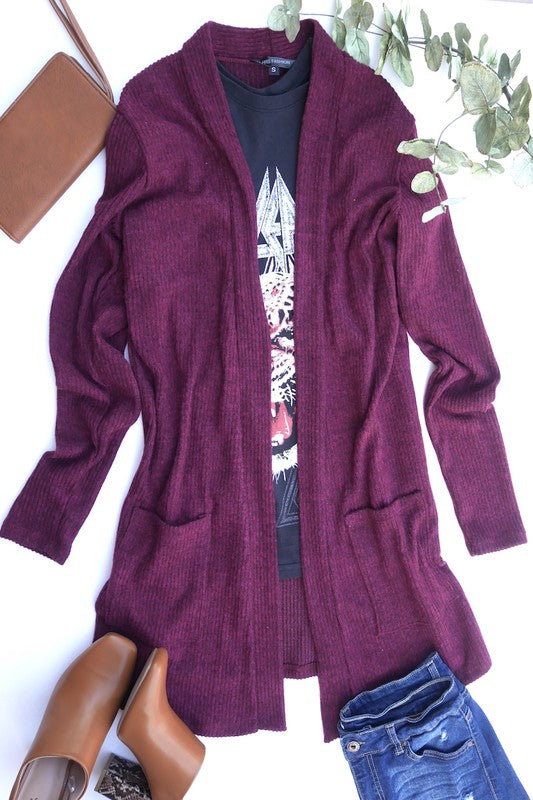 Next Best Thing Cardigan (Burgundy)