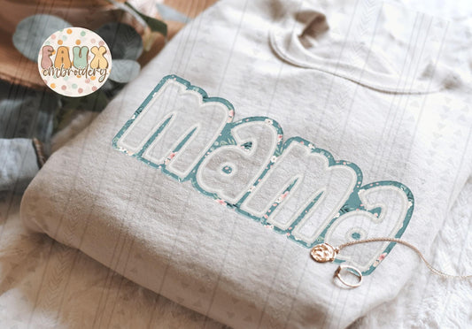 Mama Faux Embroidery Tee